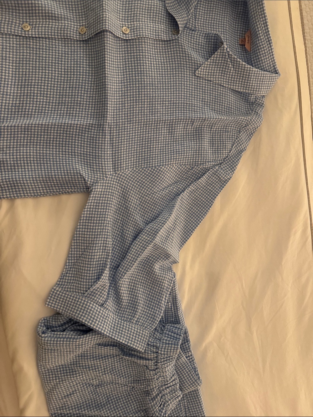Eberjey Light Blue Gingham pijama set - Picture 5 of 10